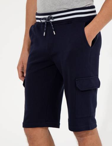 Lacivert Standart Fit Örme Şort