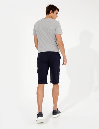 Lacivert Standart Fit Örme Şort