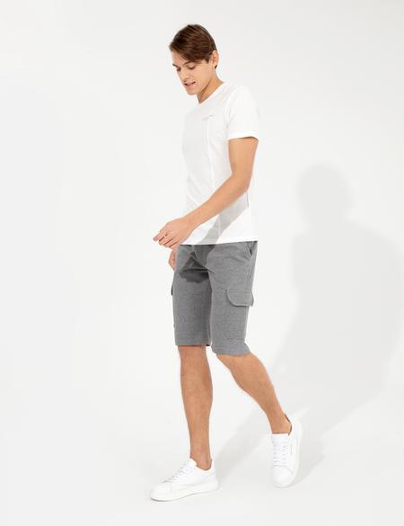 Gri Melanj Standart Fit Örme Şort - 50251040016