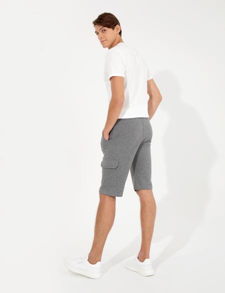 Gri Melanj Standart Fit Örme Şort - 50251040016