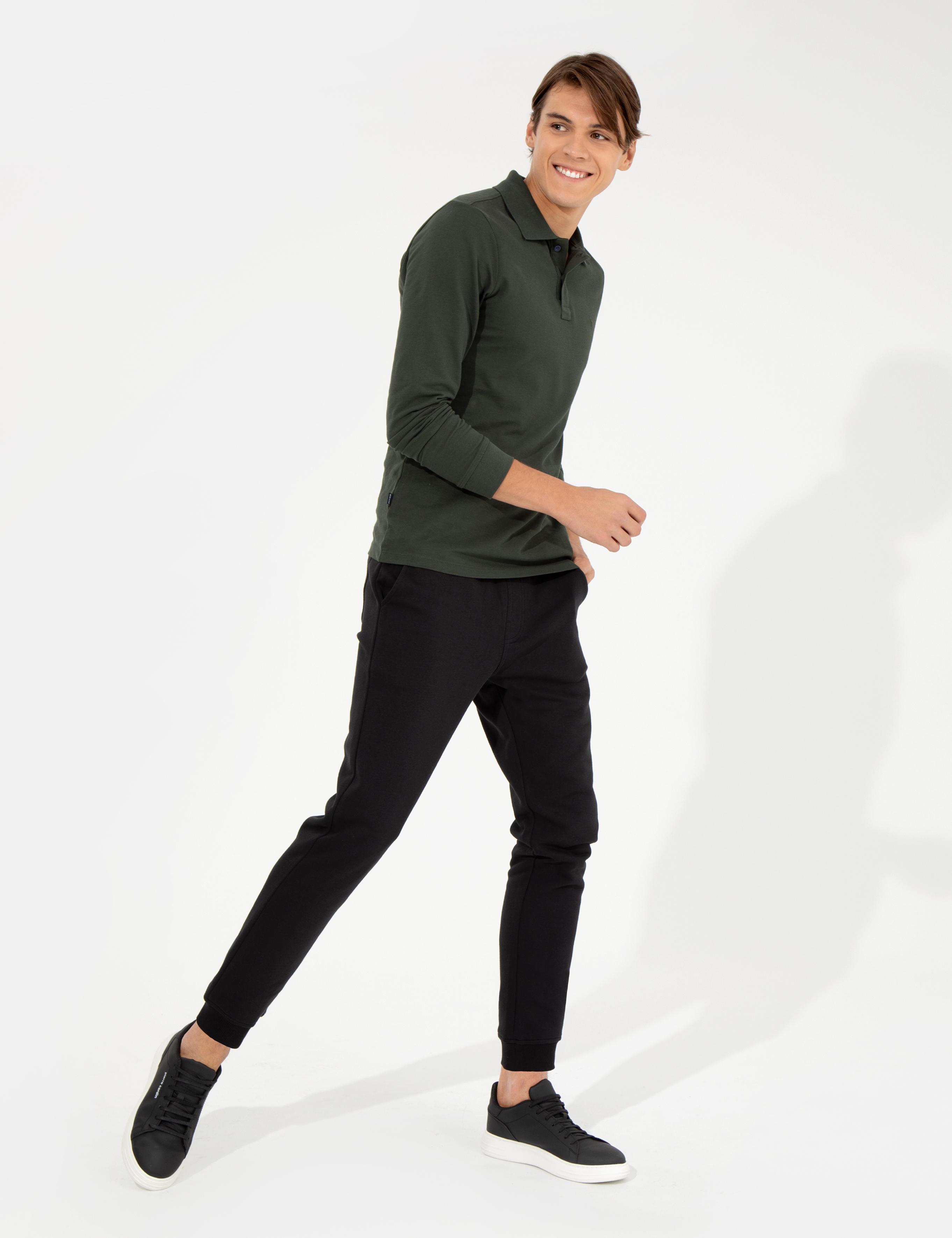 Siyah Slim Fit Eşofman Altı