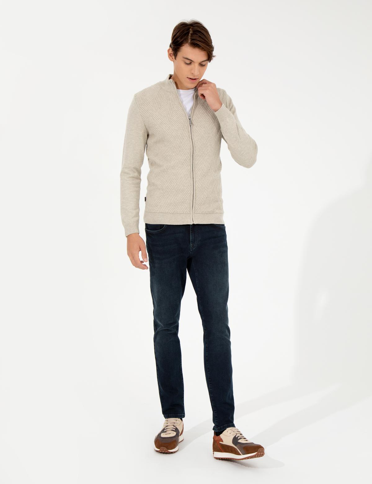 Lacivert Slim Fit Jean Pantolon
