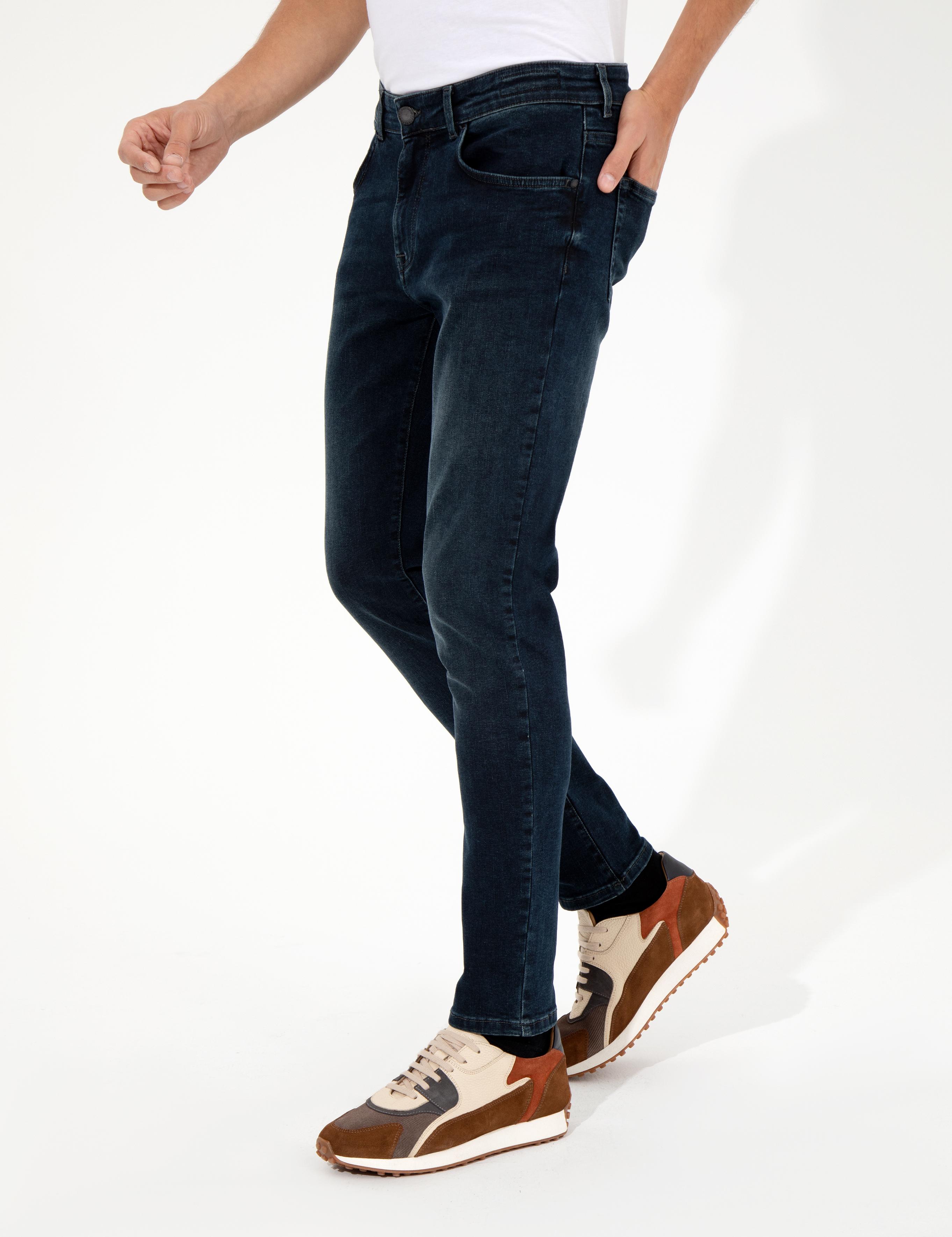 Lacivert Slim Fit Jean Pantolon