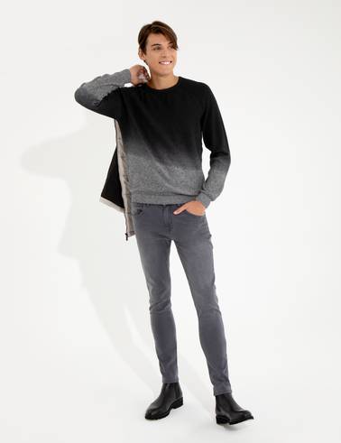 Koyu Gri Slim Fit Jean Pantolon