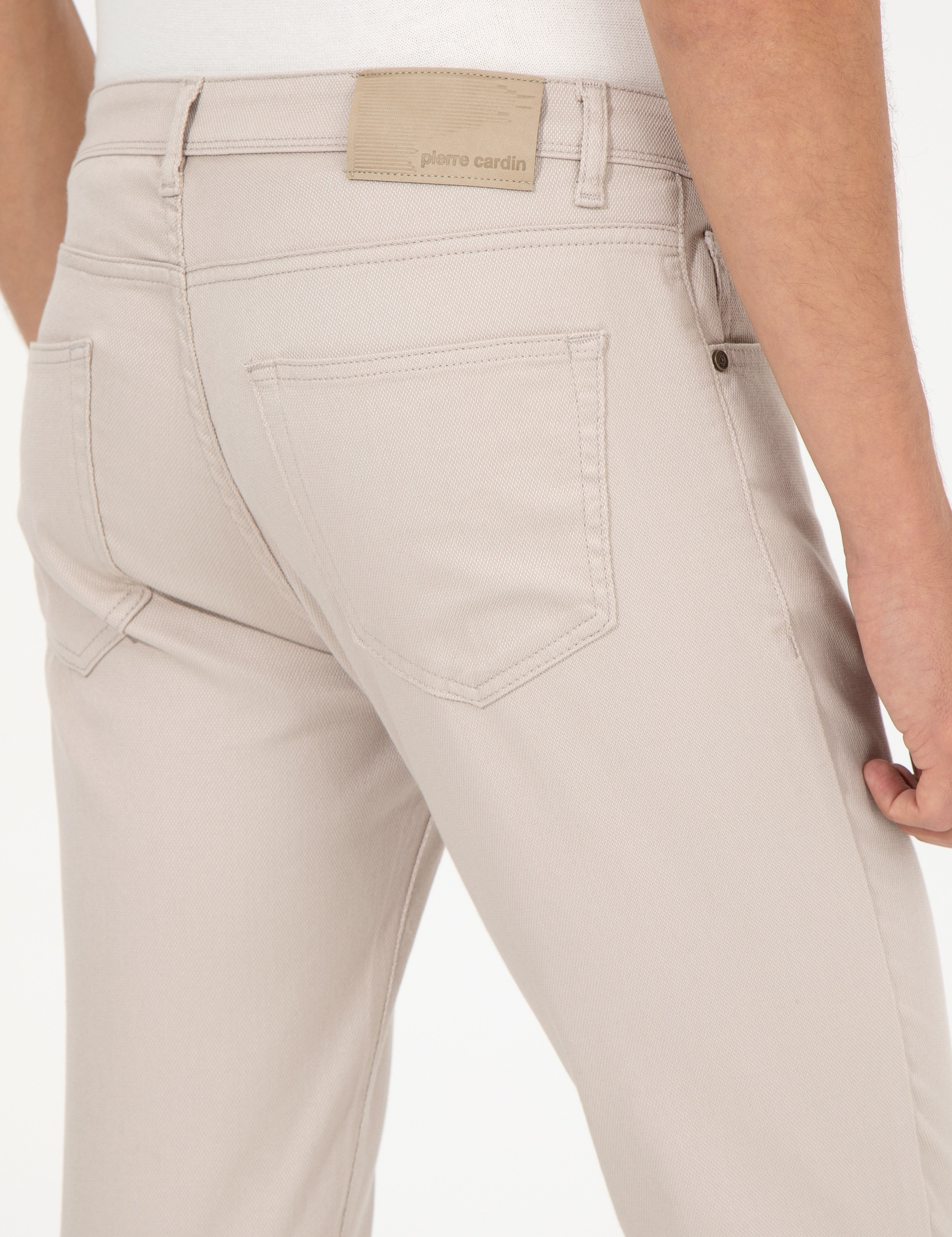 Bej Slim Fit Kanvas Pantolon - Image 7