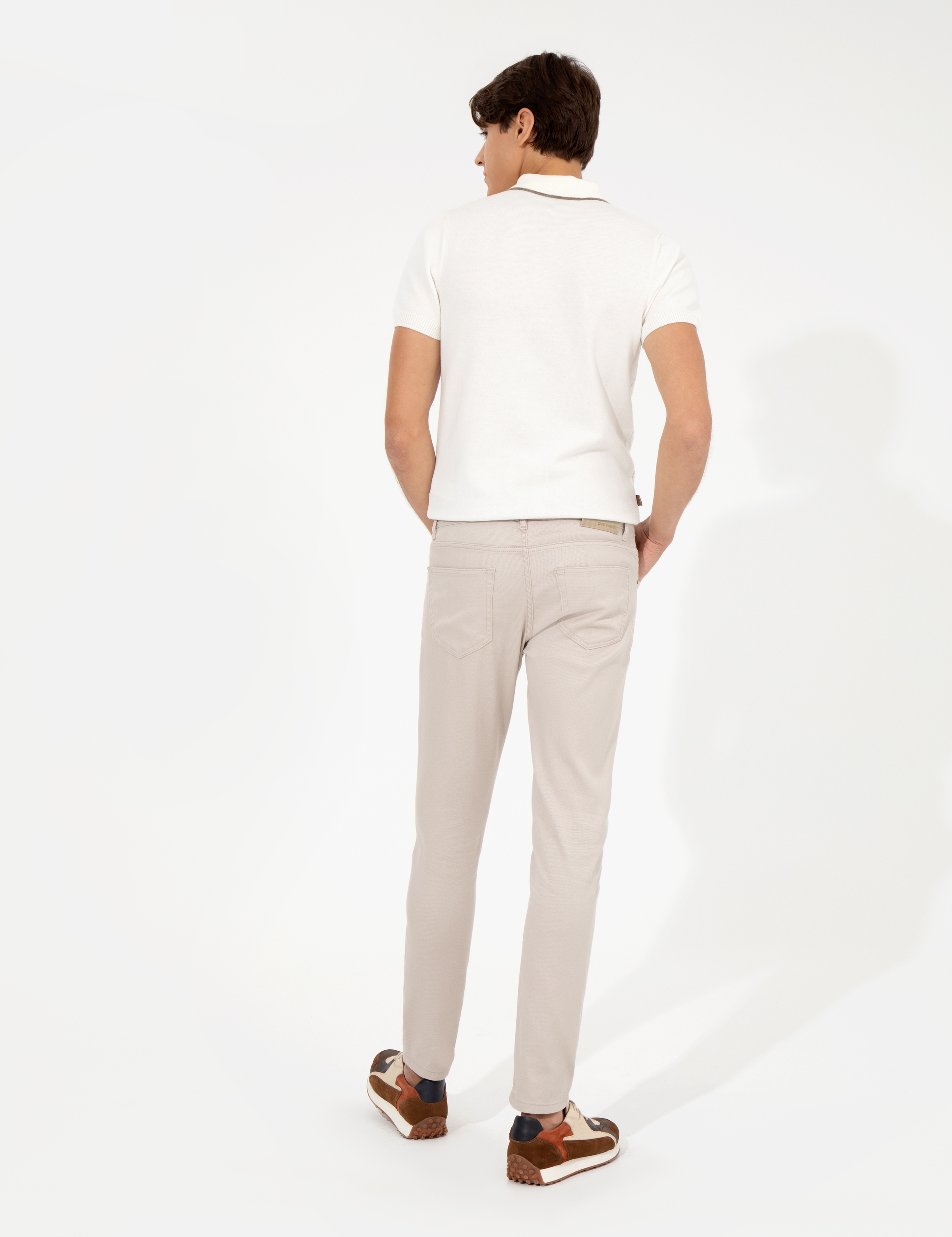 Bej Slim Fit Kanvas Pantolon - Image 4