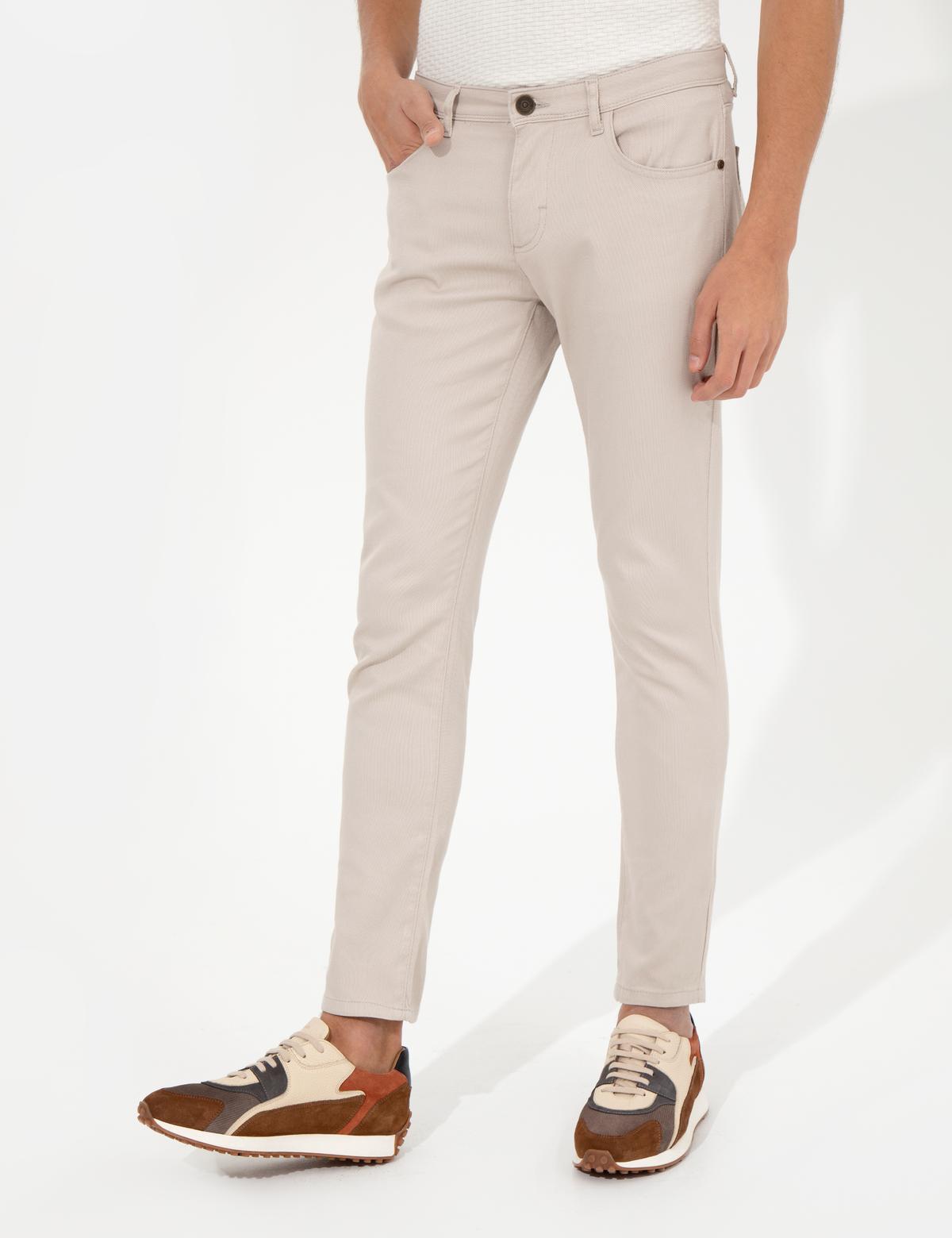 Bej Slim Fit Kanvas Pantolon - 50255173093