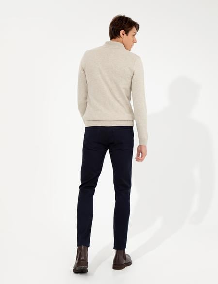 Lacivert Slim Fit Kanvas Pantolon - 50255173133