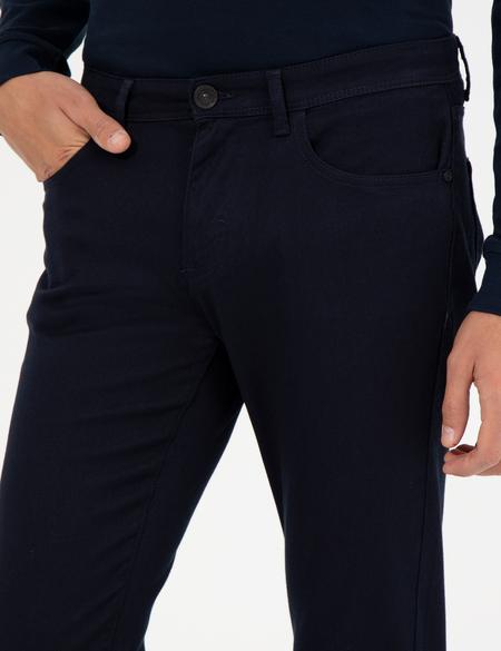 Lacivert Slim Fit Kanvas Pantolon - 50255173133
