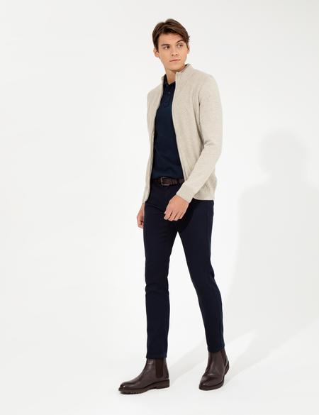 Lacivert Slim Fit Kanvas Pantolon - 50255173133