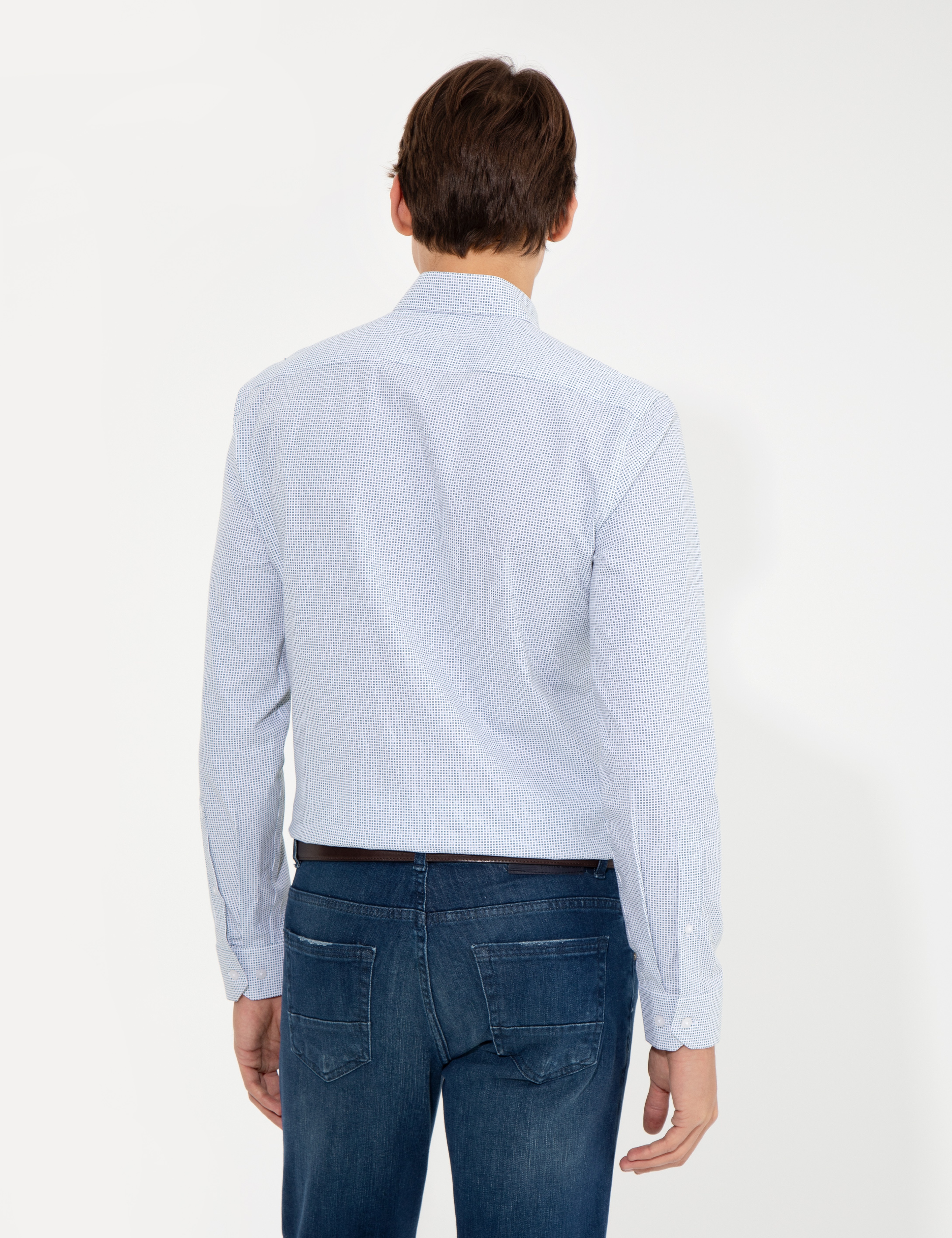 Yeşil Slim Fit Uzun Kollu Gömlek - Image 5