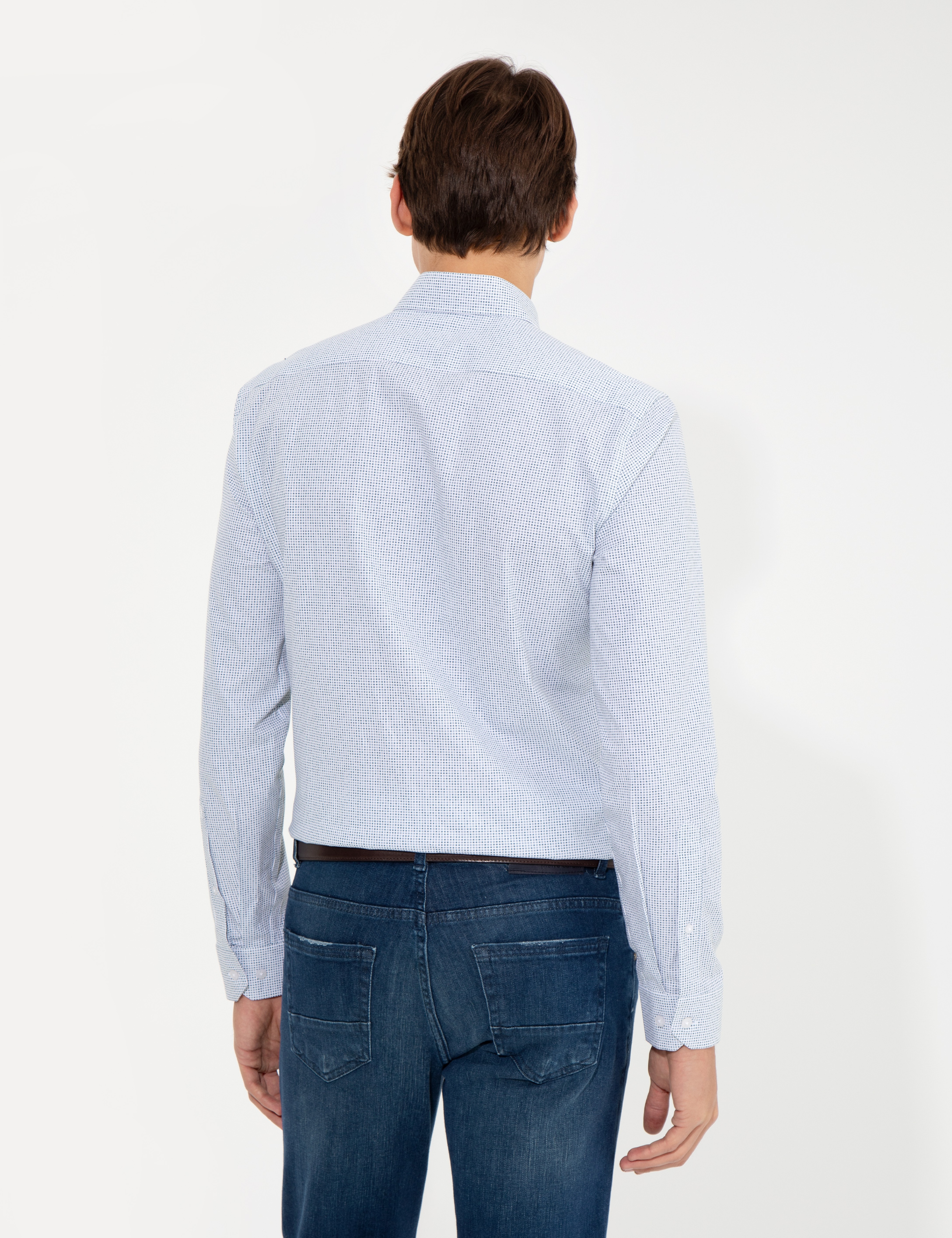 Yeşil Slim Fit Uzun Kollu Gömlek