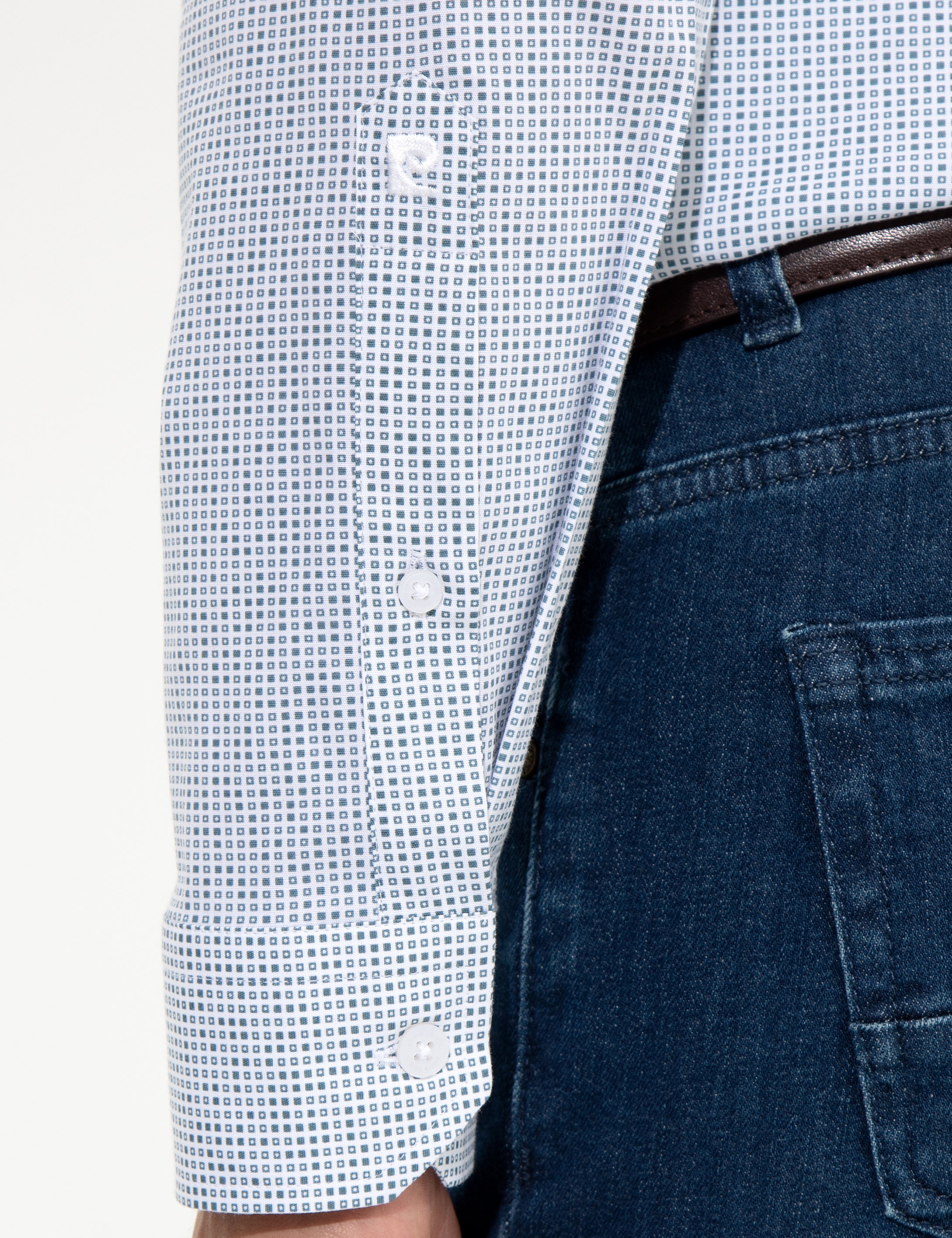 Yeşil Slim Fit Uzun Kollu Gömlek