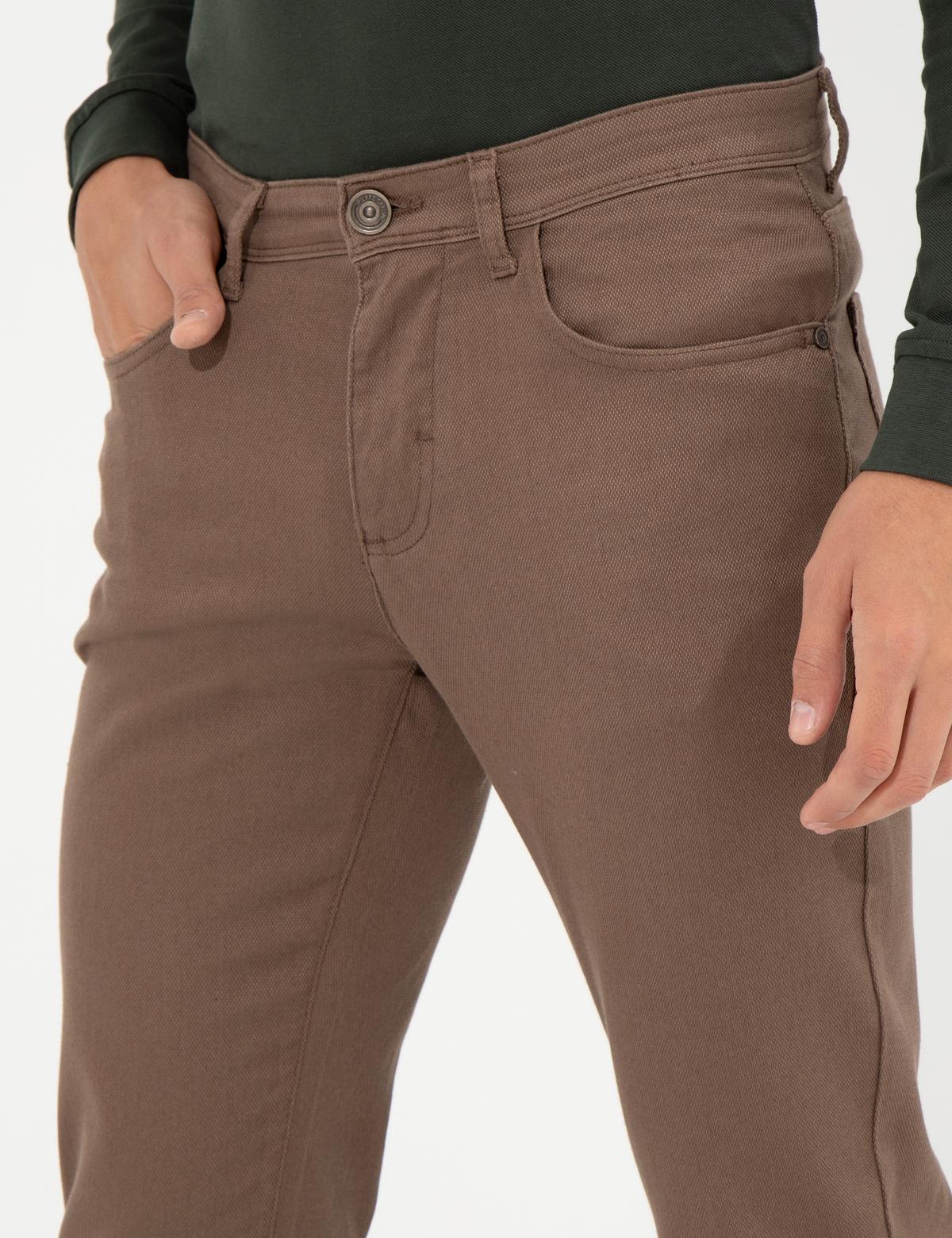 Kahverengi Slim Fit Kanvas Pantolon - 50255173295