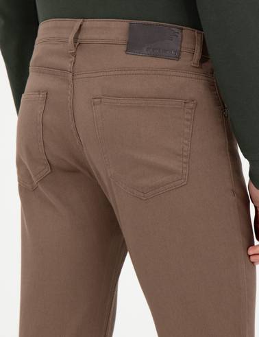 Kahverengi Slim Fit Kanvas Pantolon