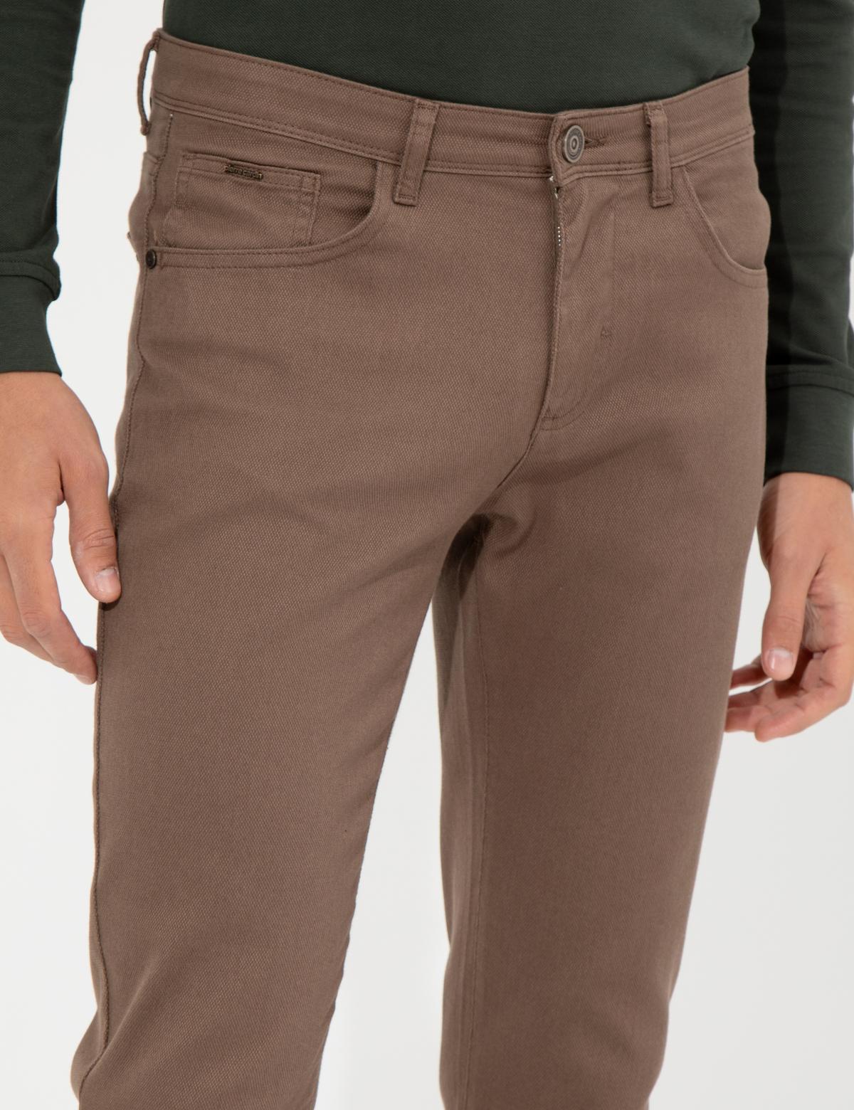 Kahverengi Slim Fit Kanvas Pantolon - 50255173295