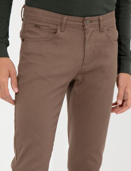 Kahverengi Slim Fit Kanvas Pantolon - 50255173295