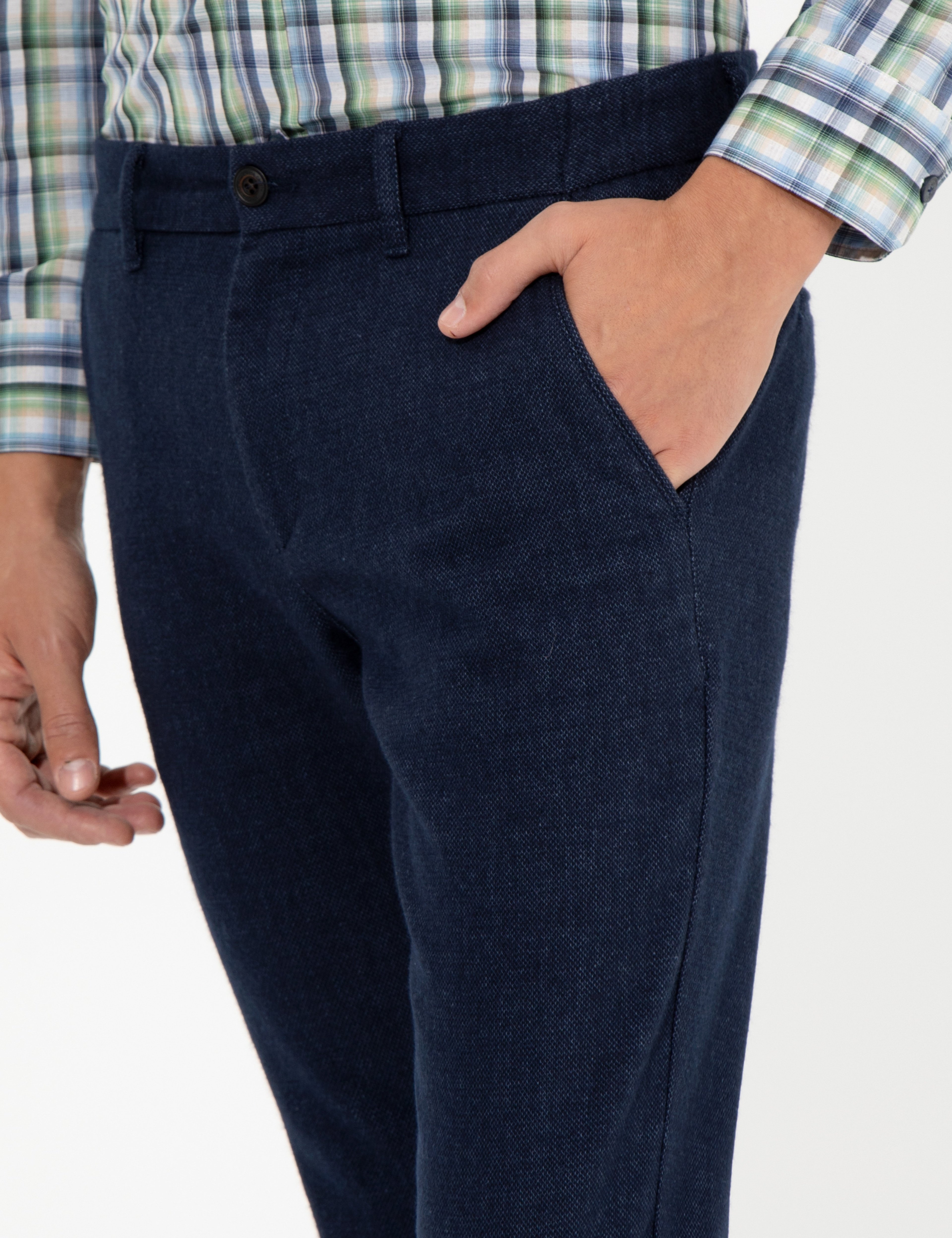 Açık Lacivert Slim Fit Kanvas Pantolon - Image 6