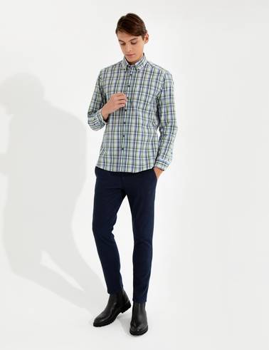 Açık Lacivert Slim Fit Kanvas Pantolon