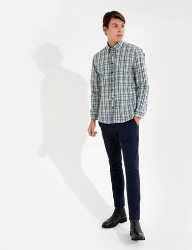 Açık Lacivert Slim Fit Kanvas Pantolon