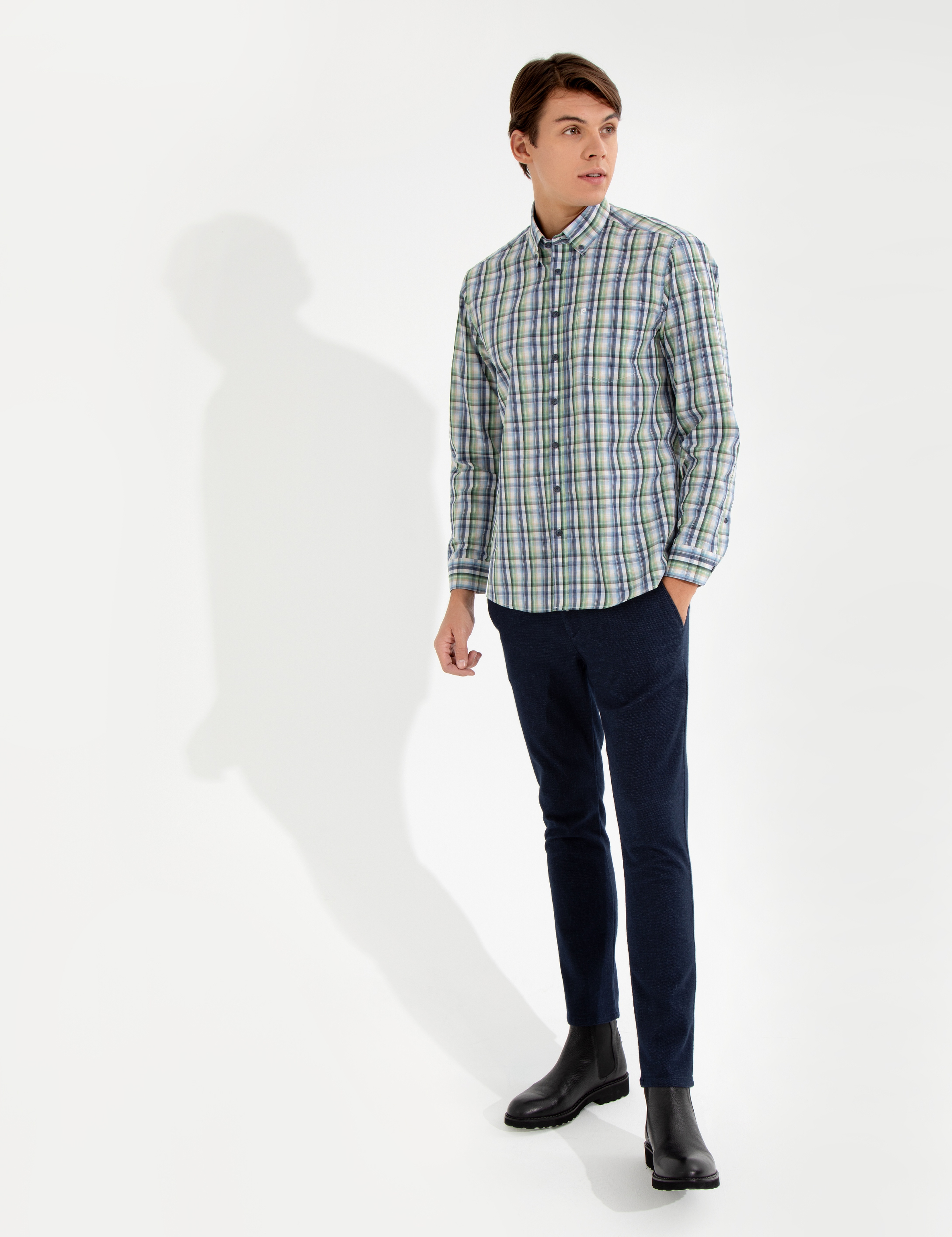 Açık Lacivert Slim Fit Kanvas Pantolon - Image 3