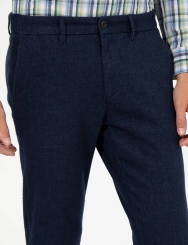 Açık Lacivert Slim Fit Kanvas Pantolon