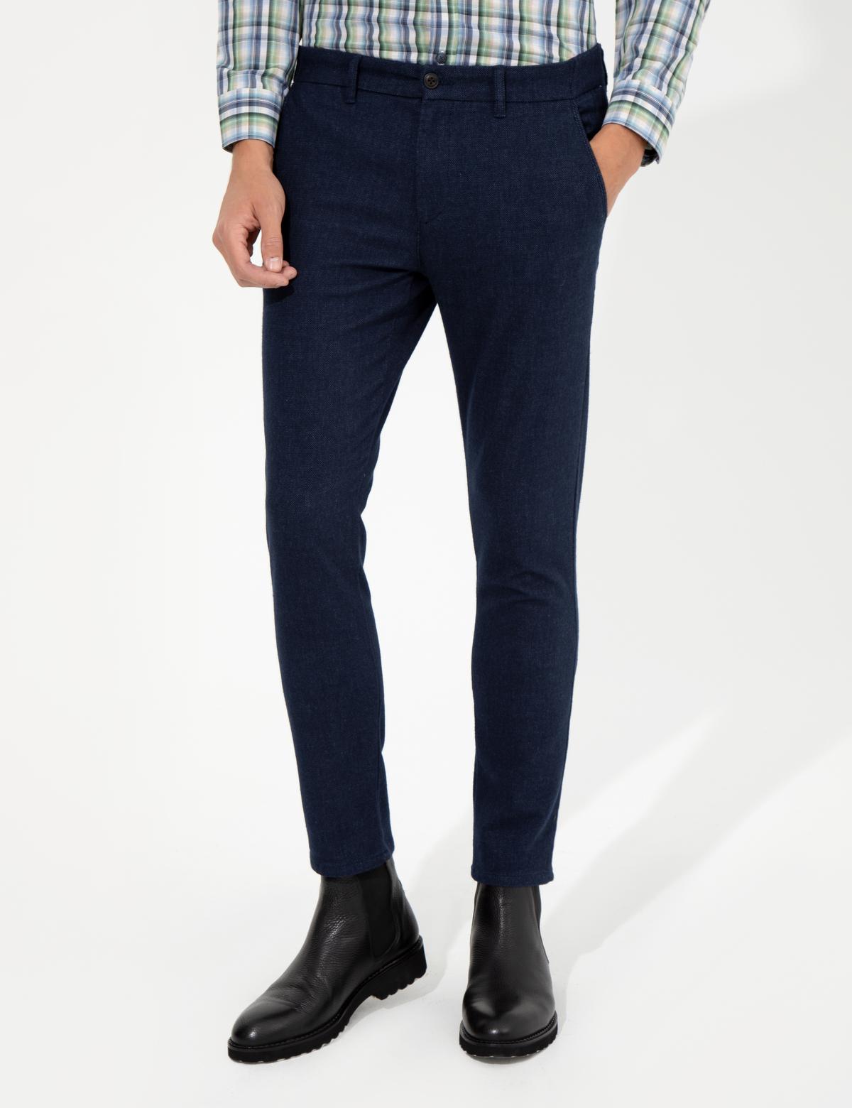 Açık Lacivert Slim Fit Kanvas Pantolon - 50259781098