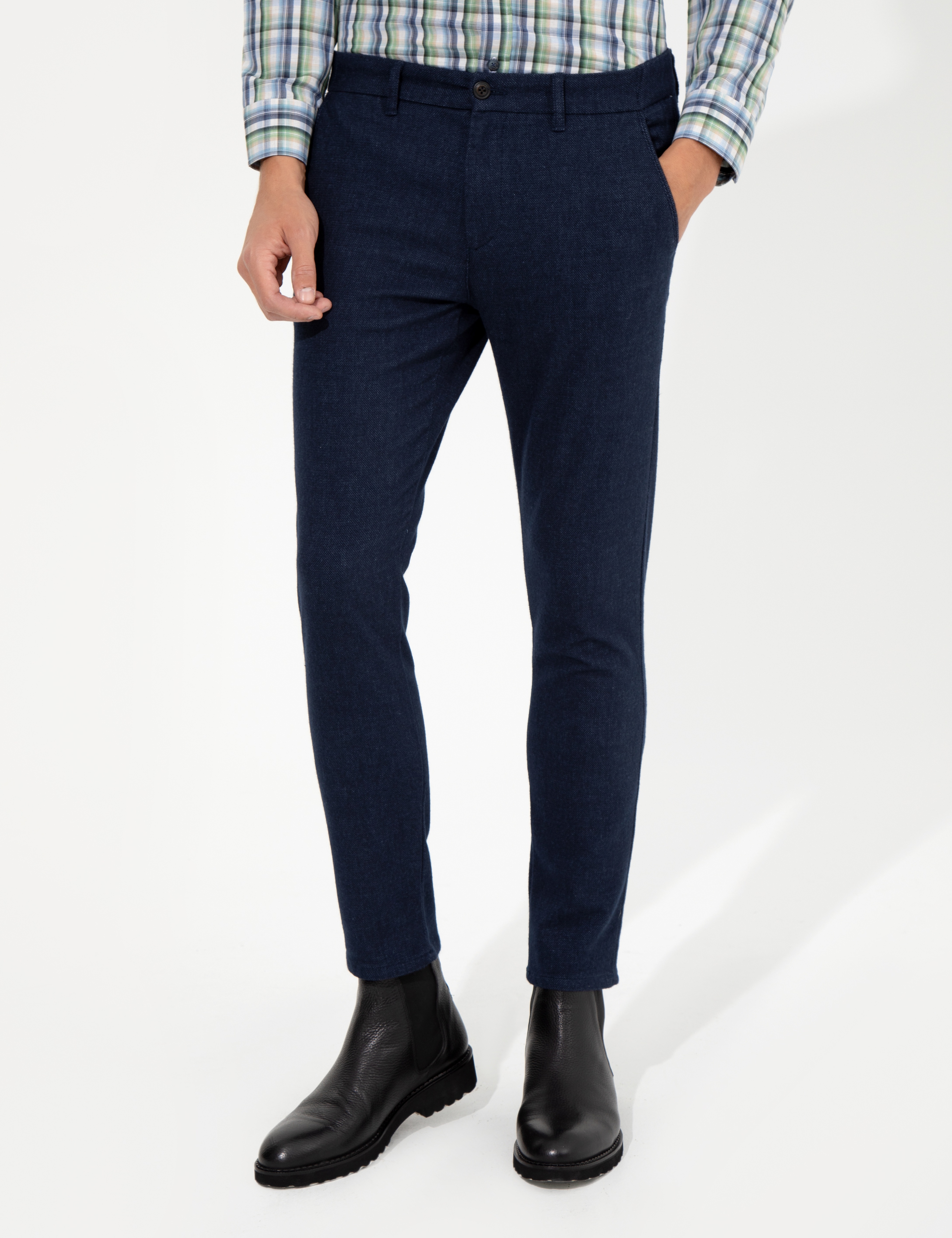 Açık Lacivert Slim Fit Kanvas Pantolon - Image 2
