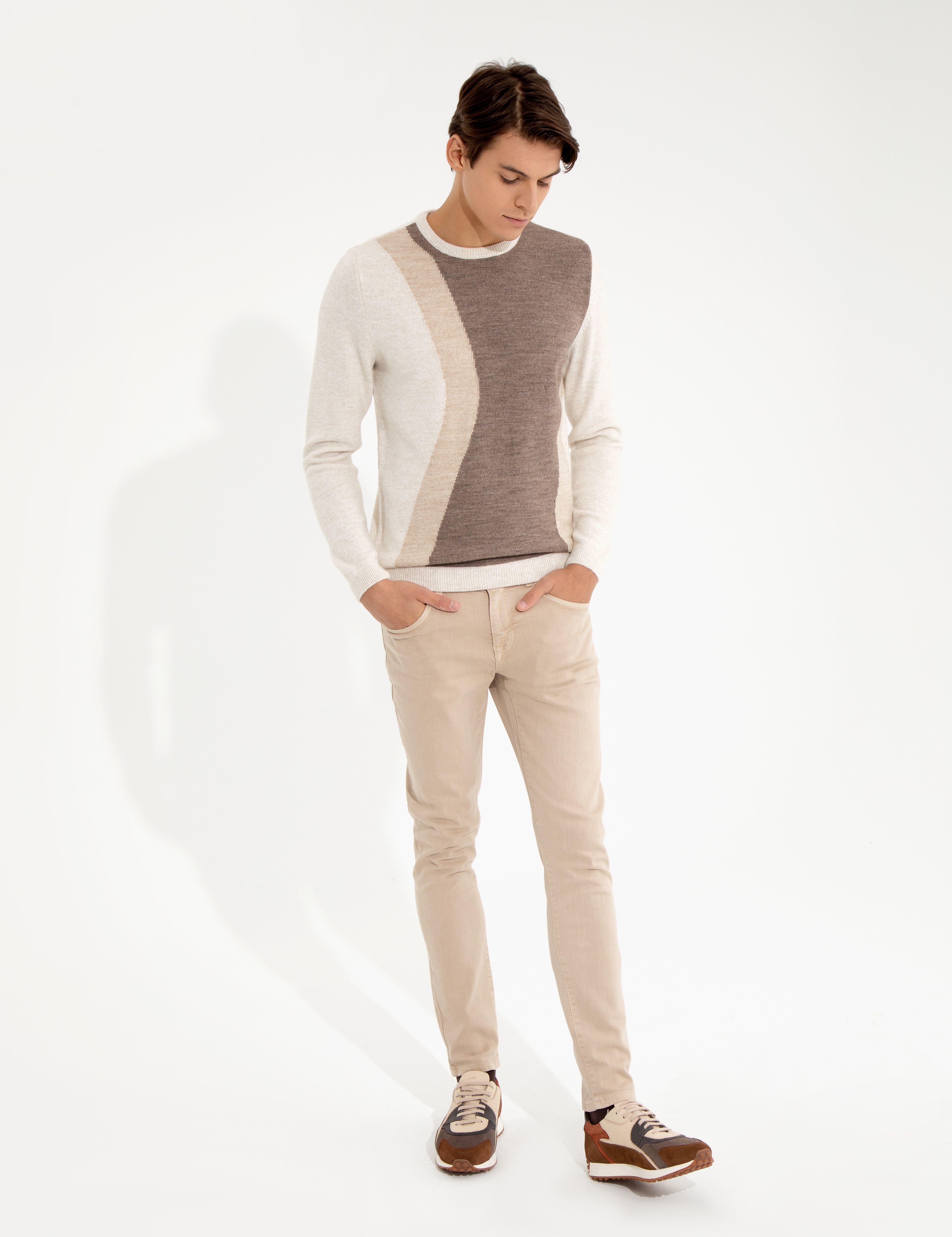 Bej Slim Fit Jean Pantolon - Image 1