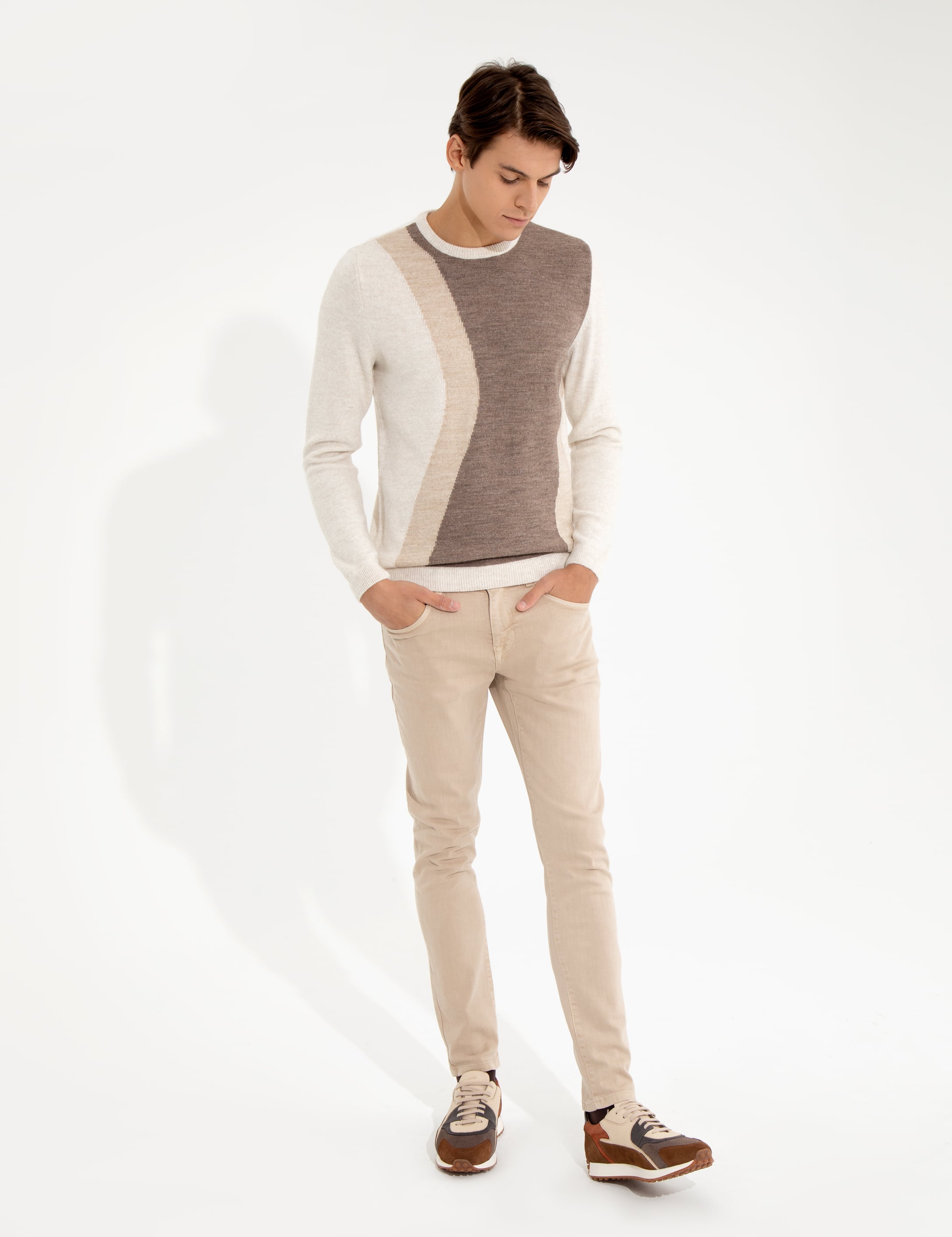 Bej Slim Fit Jean Pantolon