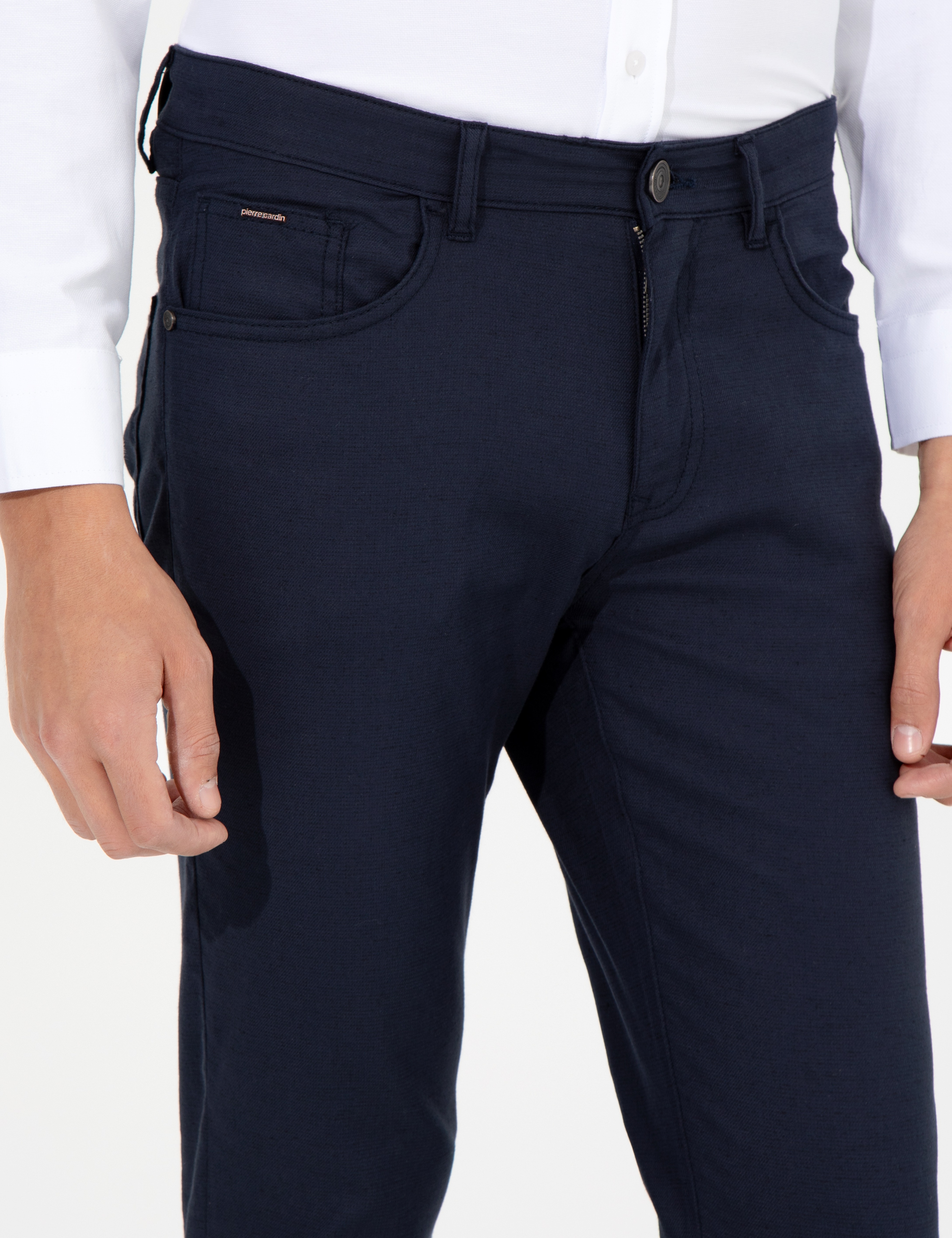 Lacivert Slim Fit Kanvas Pantolon - Image 5