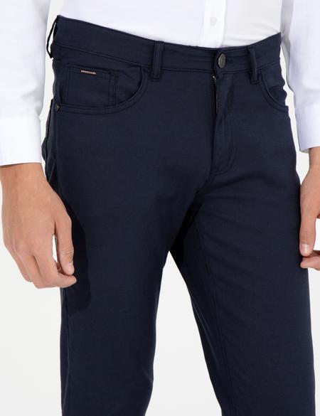 Lacivert Slim Fit Kanvas Pantolon - 50263249132