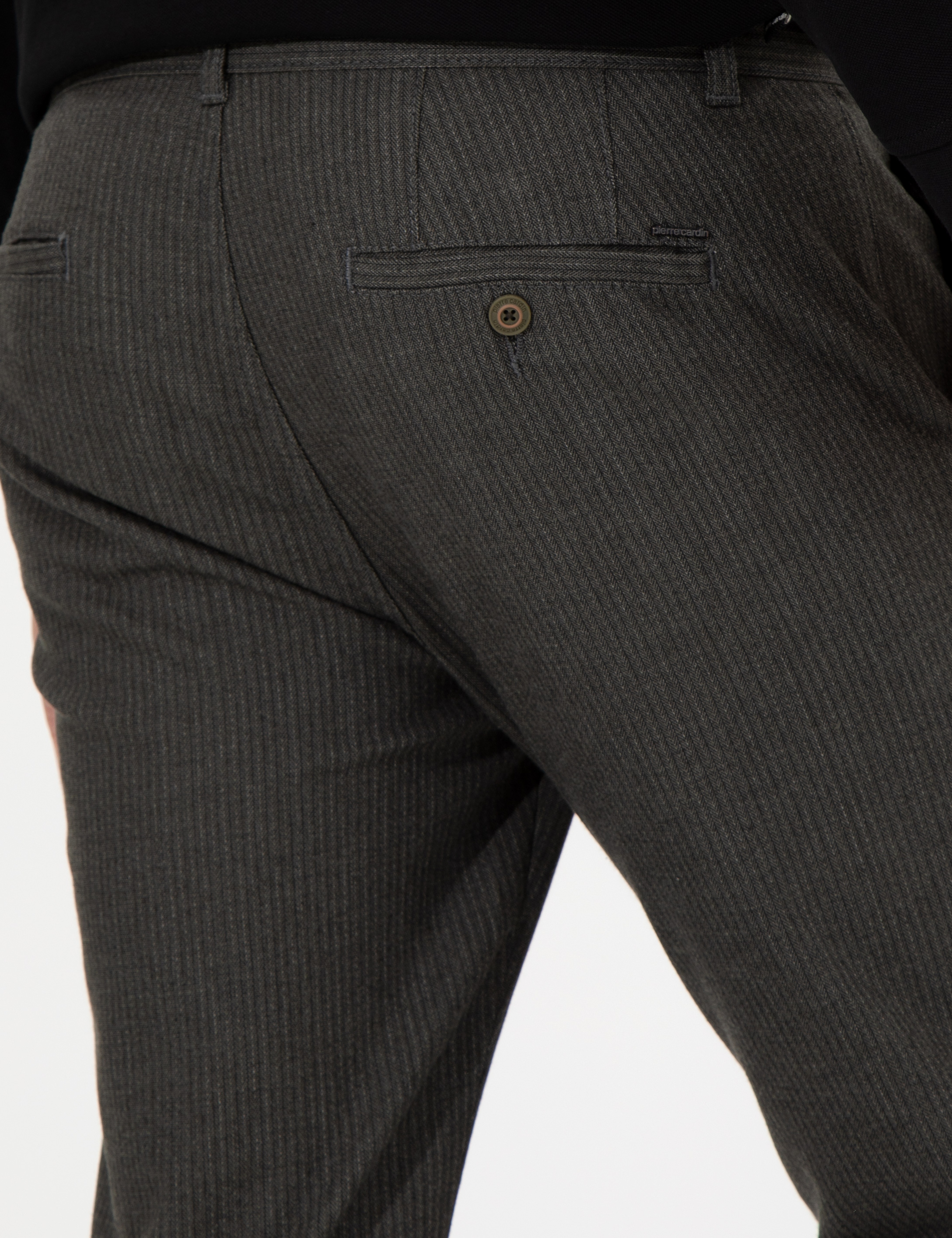 Haki Slim Fit Keten Karışımlı Chino Pantolon - Image 7
