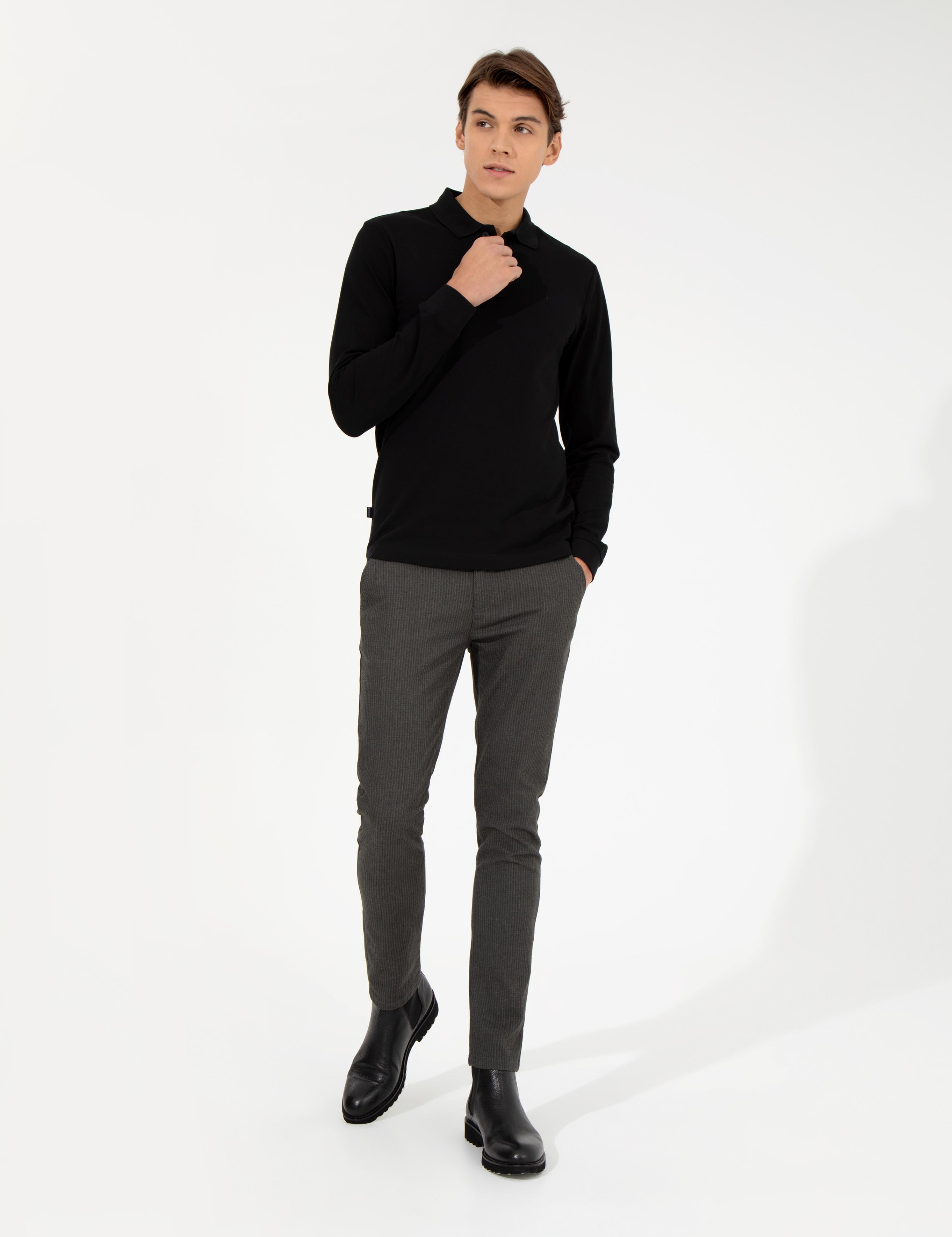 Haki Slim Fit Keten Karışımlı Chino Pantolon