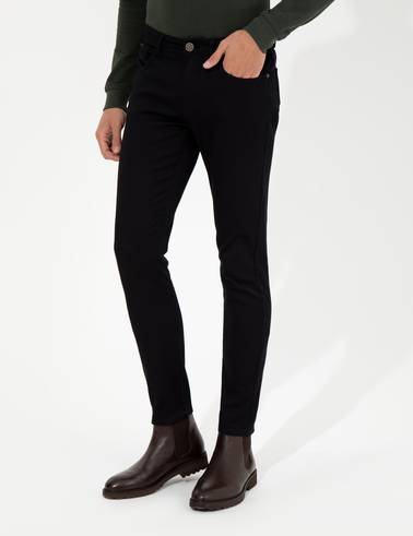 Siyah Slim Fit Kanvas Pantolon