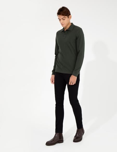 Siyah Slim Fit Kanvas Pantolon - 50255173173