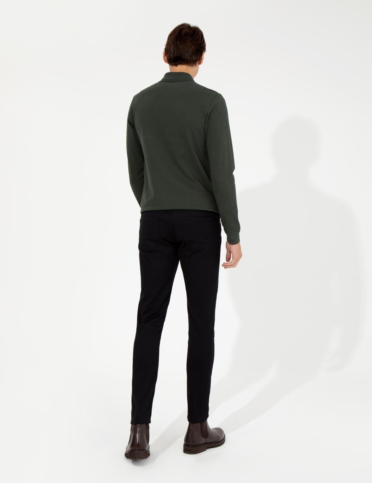 Siyah Slim Fit Kanvas Pantolon - 50255173173