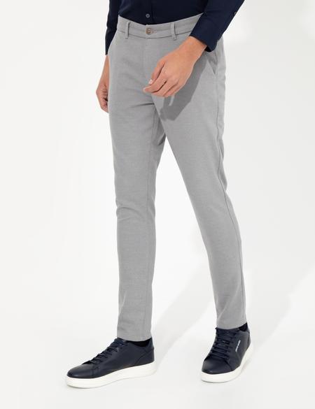 Açık Gri Slim Fit Kanvas Pantolon - 50259756048