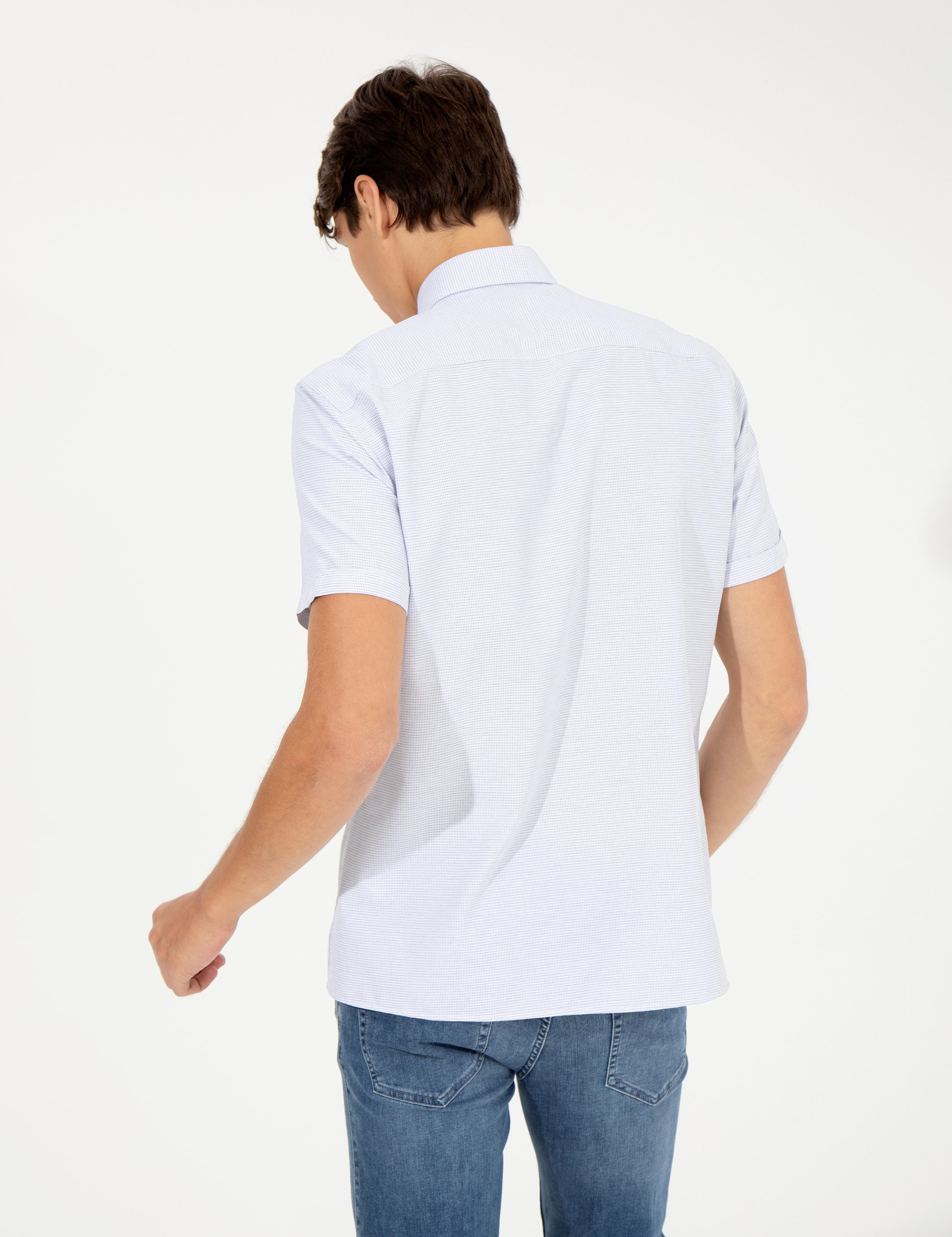 Lacivert Regular Fit Kısa Kollu Gömlek