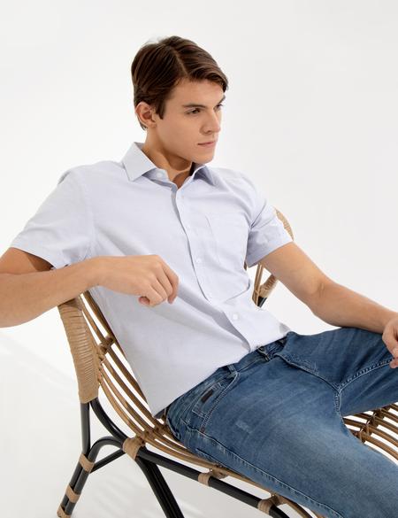 Lacivert Regular Fit Kısa Kollu Gömlek - 50255263016