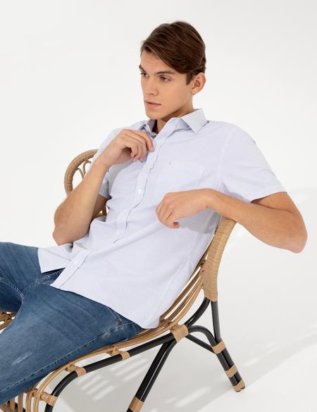 Lacivert Regular Fit Kısa Kollu Gömlek - 50255263016