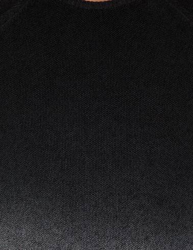 Siyah Slim Fit Bisiklet Yaka Triko Kazak