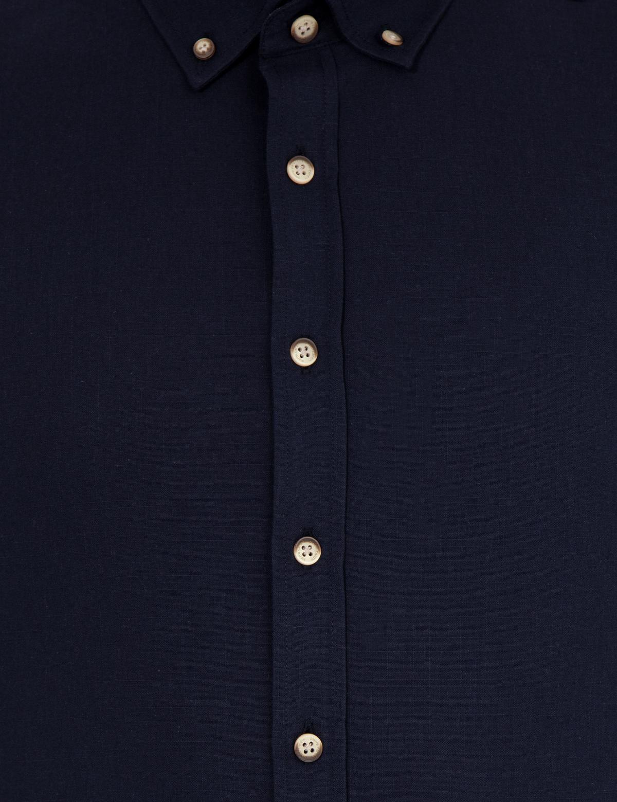 Lacivert Slim Fit Uzun Kollu Gömlek - 50247542089