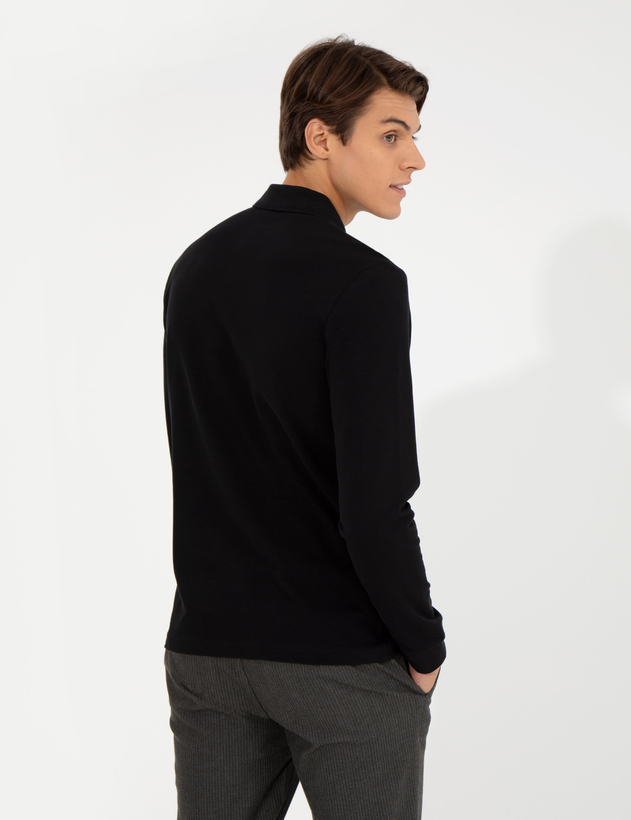 Siyah Slim Fit Sweatshirt - Image 5