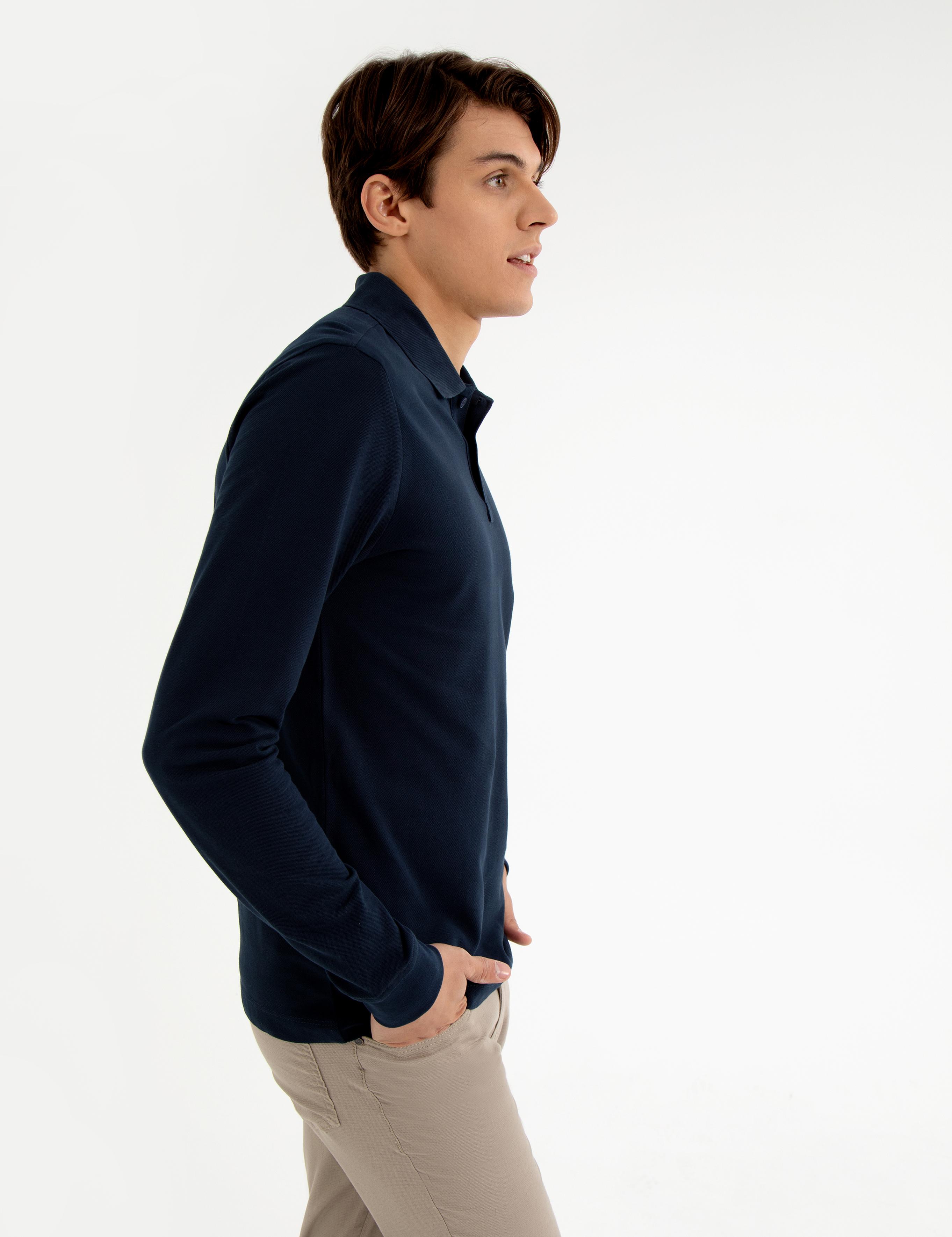 Lacivert Slim Fit Sweatshirt