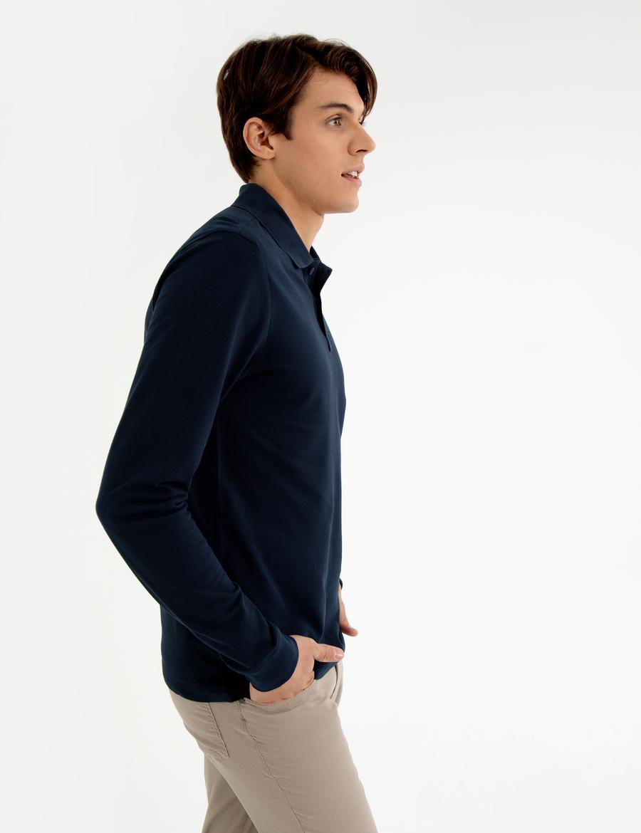 Lacivert Slim Fit Sweatshirt
