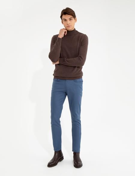 İndigo Slim Fit Keten Karışımlı 5 Cep Chino Pantolon - 50263249027