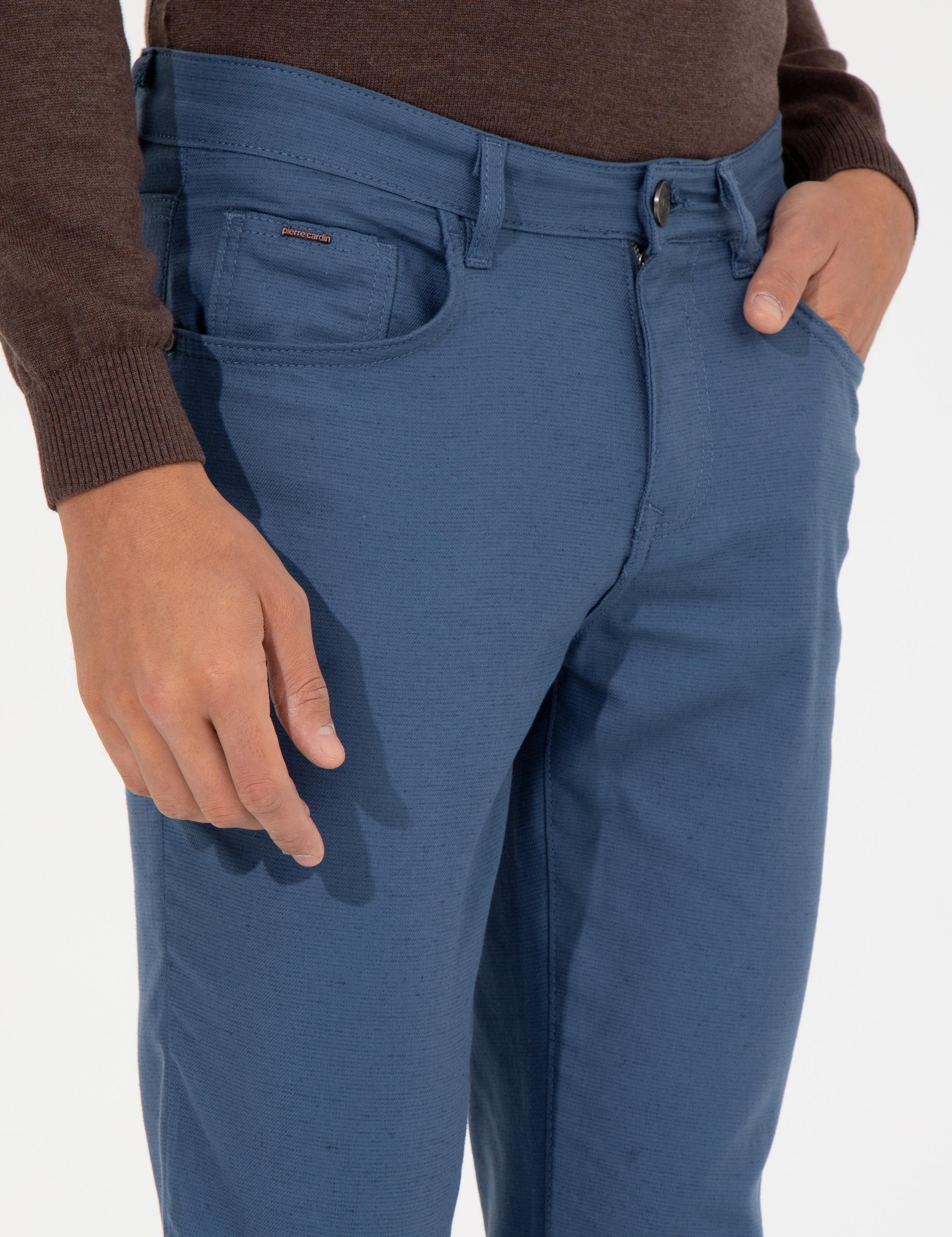 İndigo Slim Fit Keten Karışımlı 5 Cep Chino Pantolon