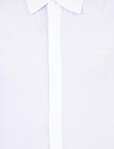 Beyaz Slim Fit Gömlek Yaka Tişört - 50251751005