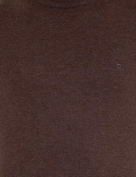 Açık Kahverengi Slim Fit Yarım Balıkçı Yaka Basic Triko Kazak - 50256965099